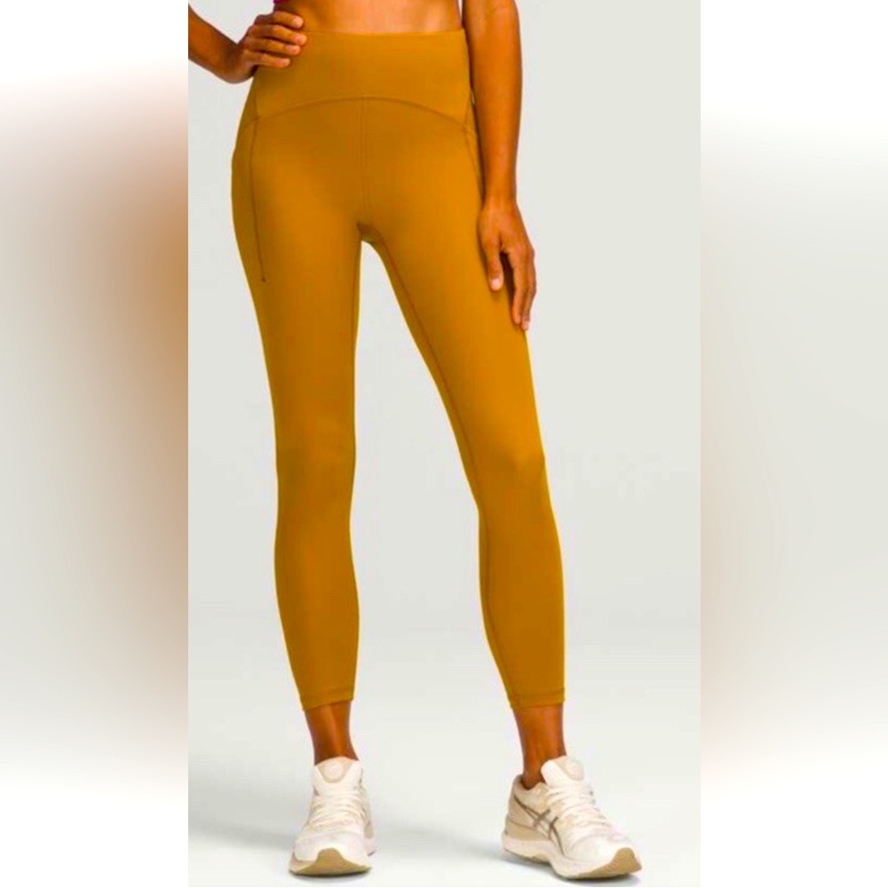 LULULEMON s8 Spice gold training tights-look NEW-great fall/winter color